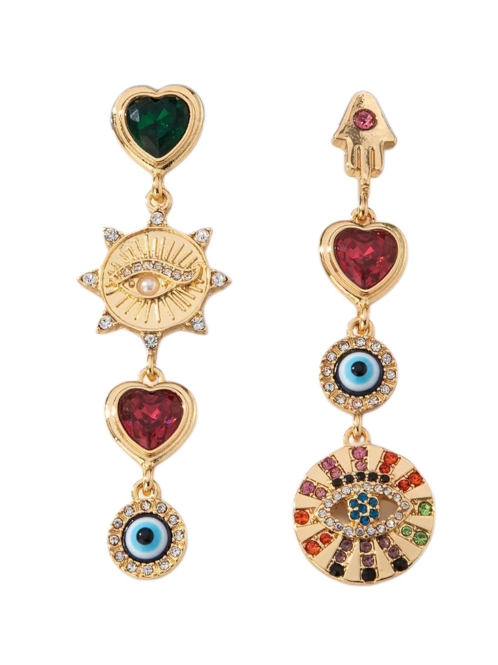 Evil Eye Linear Earrings